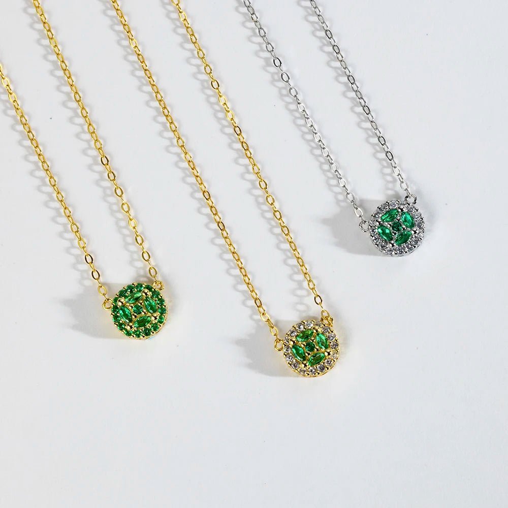 Colar Pedra Zircônia Verde