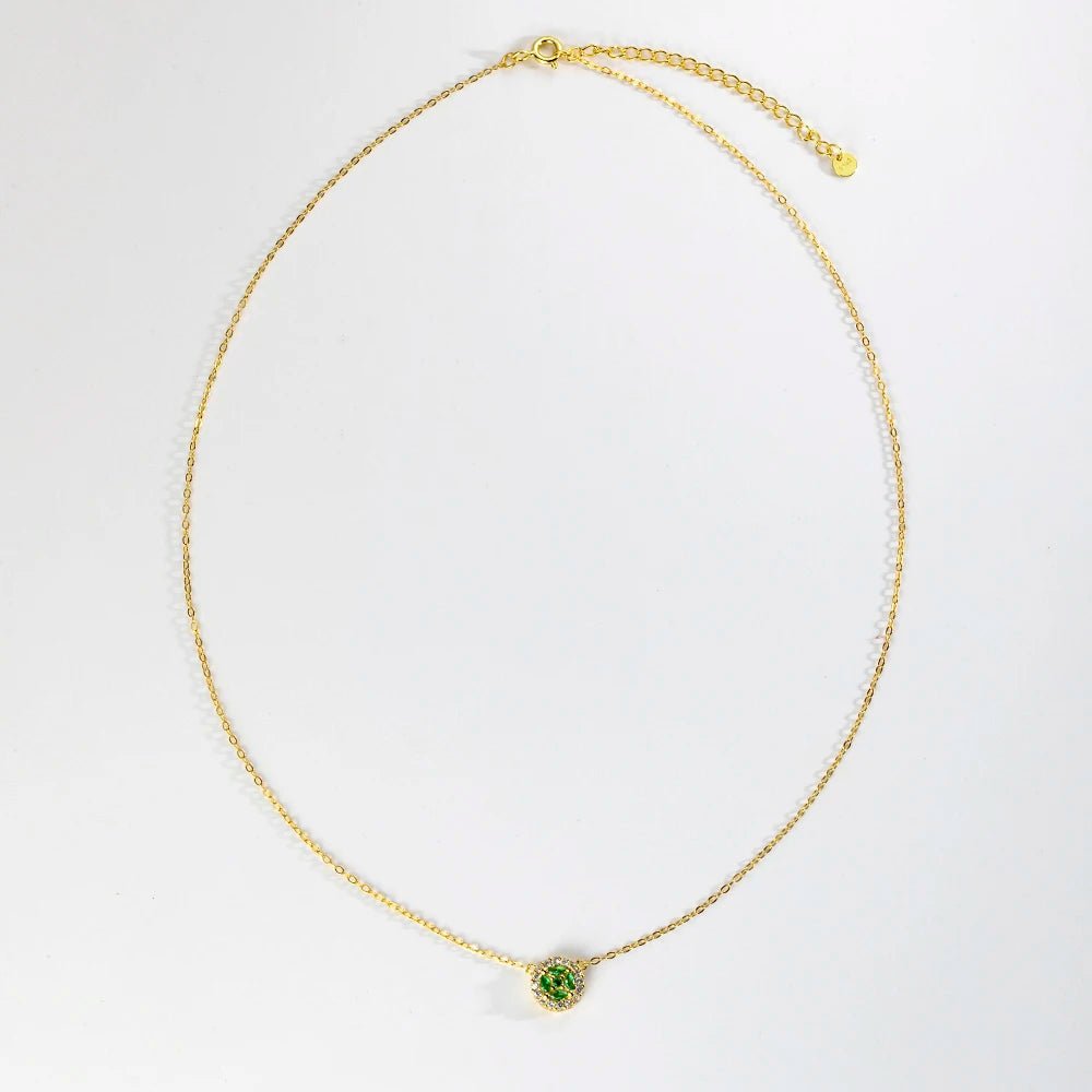 Colar Pedra Zircônia Verde