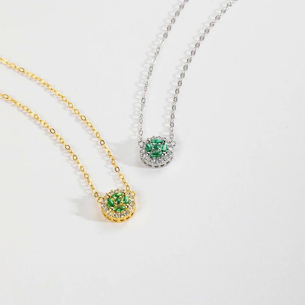 Colar Pedra Zircônia Verde