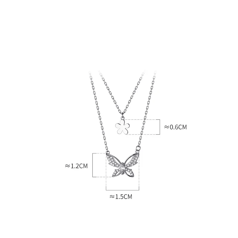 Colar Duplo Borboleta - Cln - 21 folheada a ouro da Vonn | Vonn