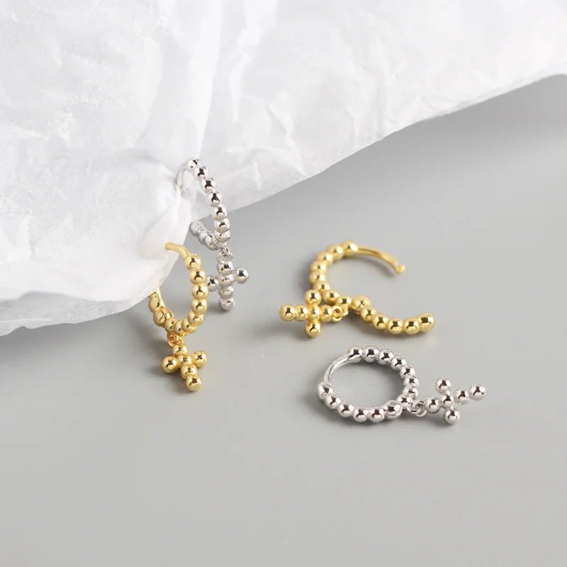 Brinco Crucifixo Bolinha