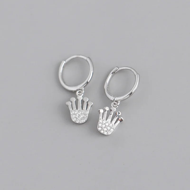 Brinco Argola Coroas em Prata 925