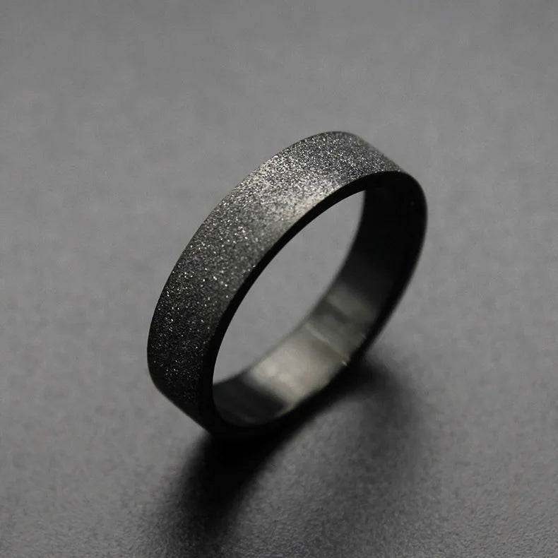 Anel masculino preto titânio fosco 3mm 5mm