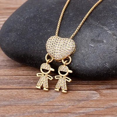Colar Pingente Filhos em Ouro 18k