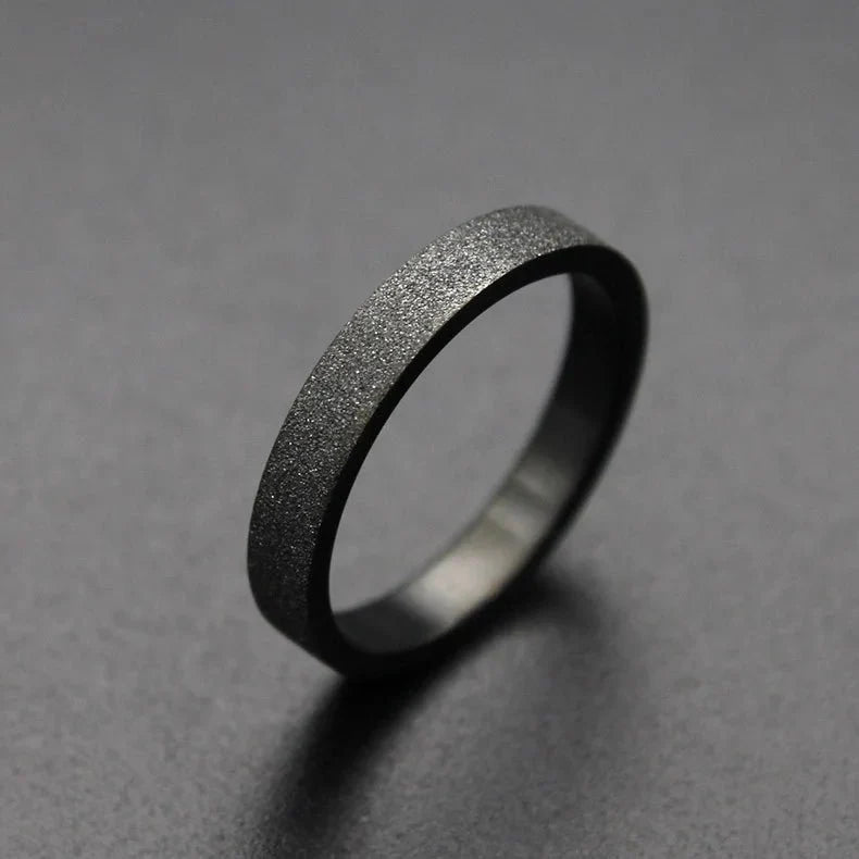 Anel masculino preto titânio fosco 3mm 5mm