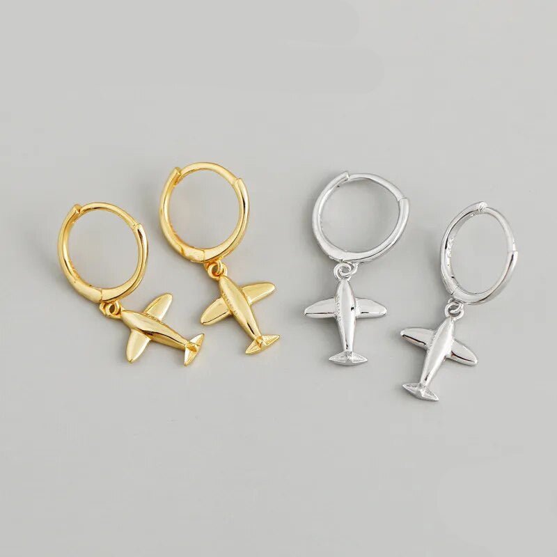 Brinco Argola Avião em Prata 925
