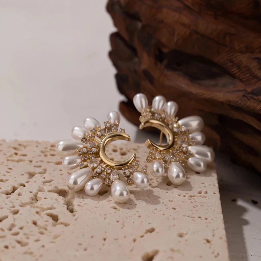 Brincos Ear Jackets com Zircônia