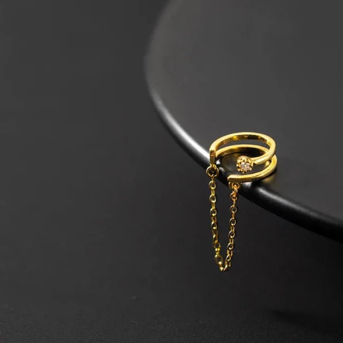 Brinco Ear Cuffs Corrente - PIERC_14 folheada a ouro da Vonn | Vonn