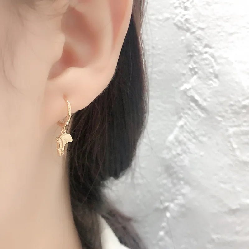 Brincos Cavalo em Prata 925 com Banho de Ouro 18k