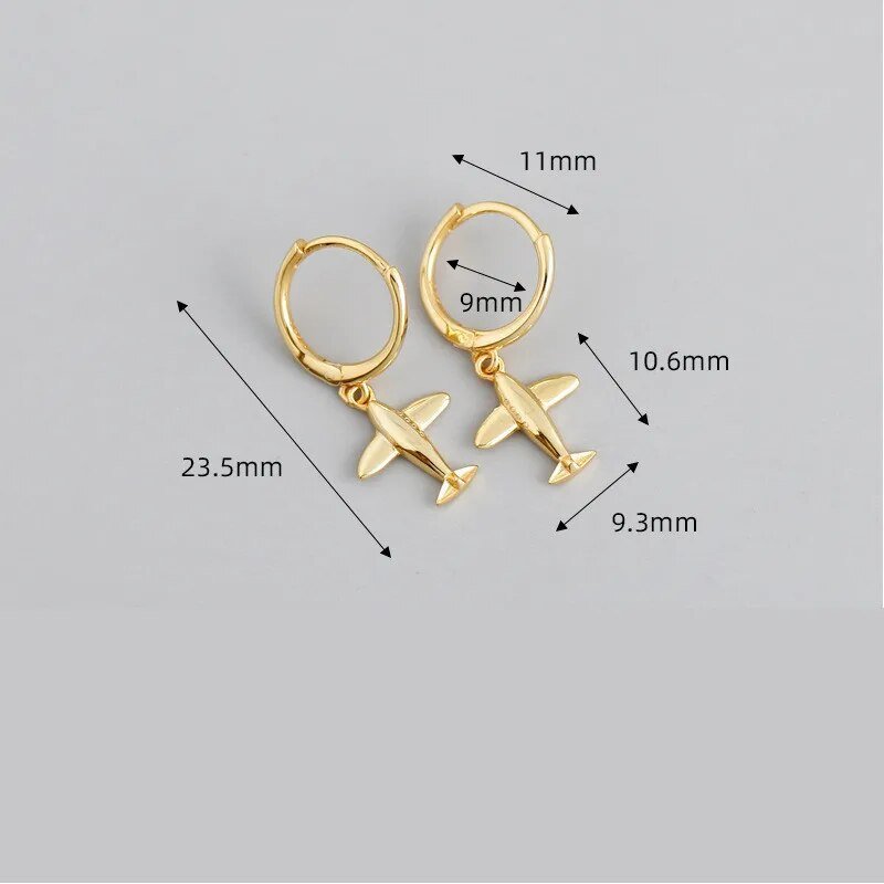 Brinco Argola Avião em Prata 925