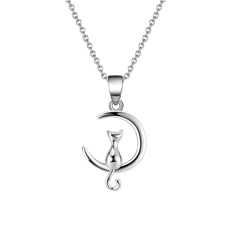 Colar Gato Prata 925 com Pingente Delicado