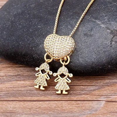 Colar Pingente Filhos em Ouro 18k