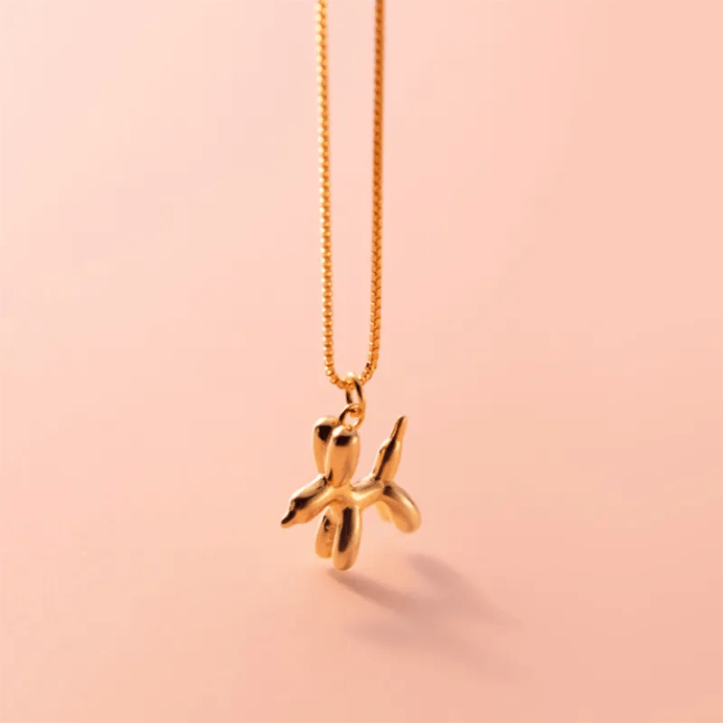 Colar Dog Ballon Prata 925 com Zircônia