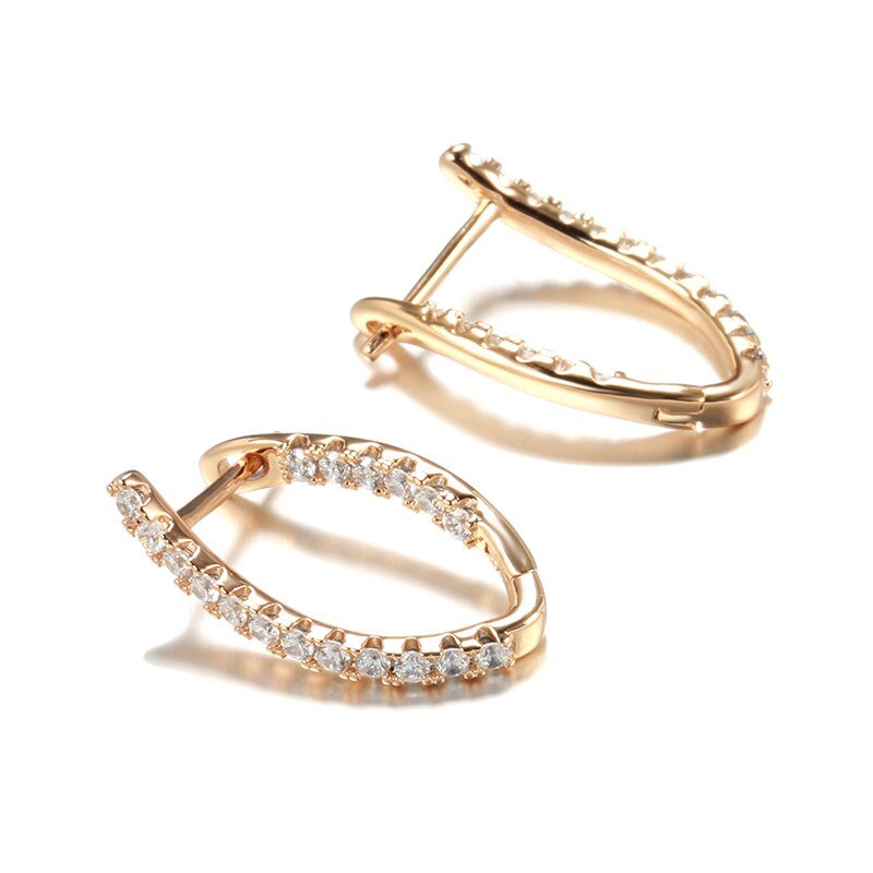 Brinco Folha Zircônia Rose