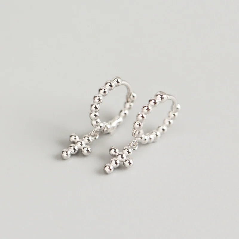 Brinco Crucifixo Bolinha