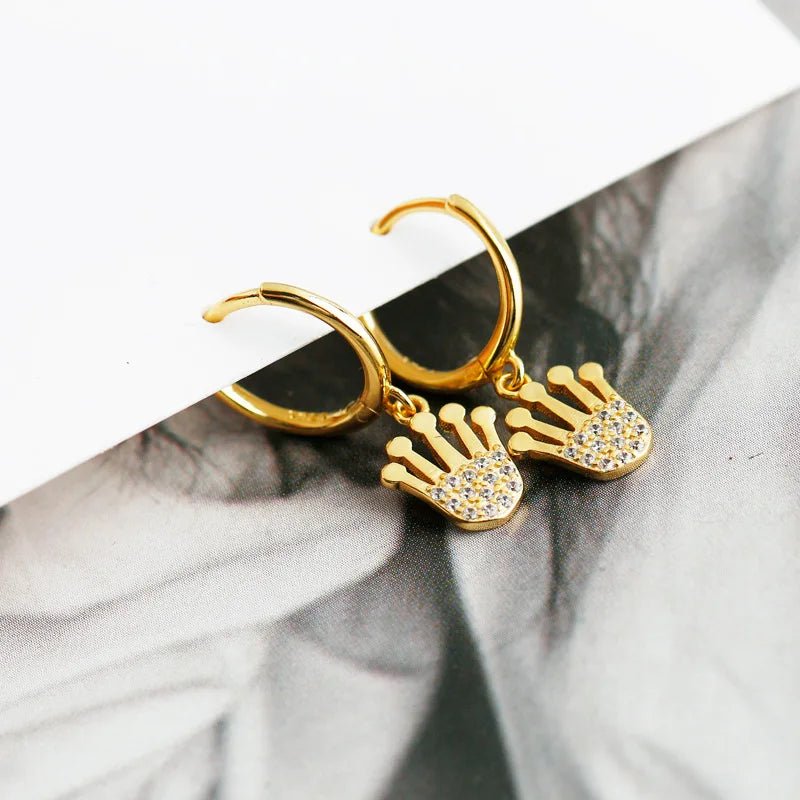 Brinco Argola Coroas em Prata 925