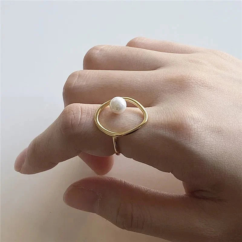 Anel Minimalista Pérola