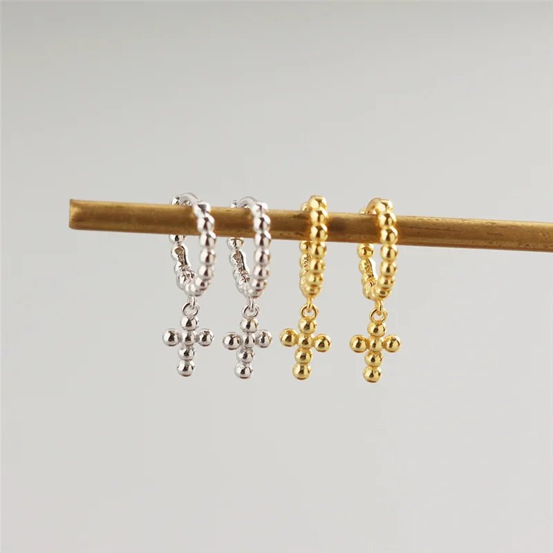 Brinco Crucifixo Bolinha