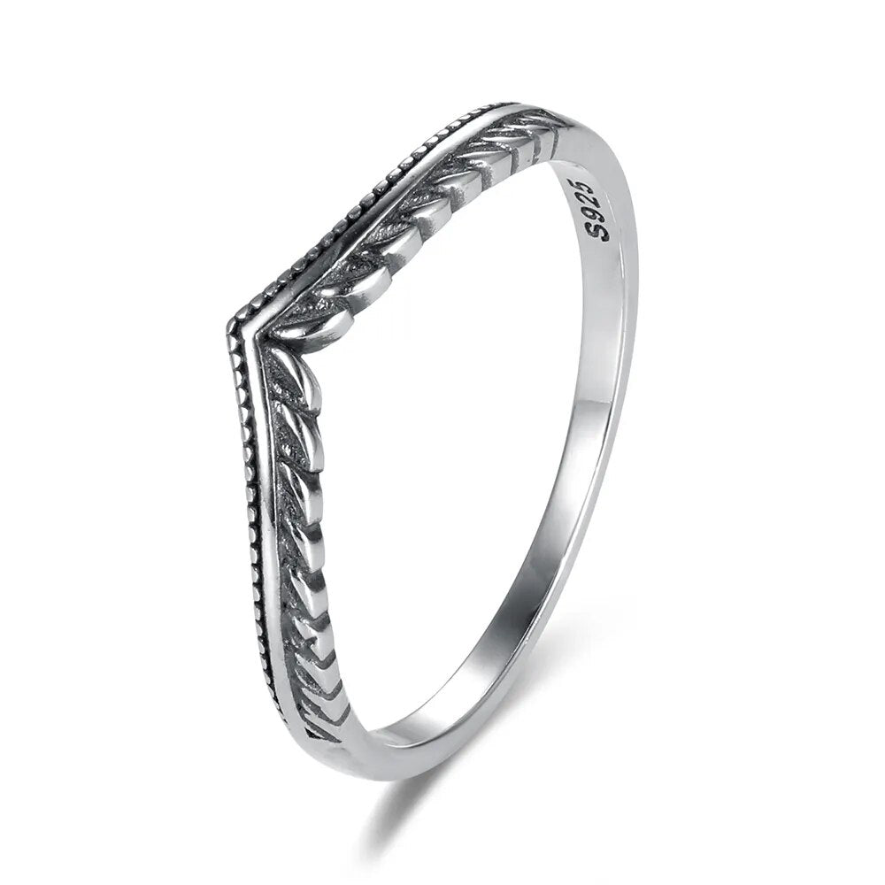 Anel Chevron Riscado Prata