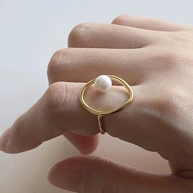 Anel Minimalista Pérola