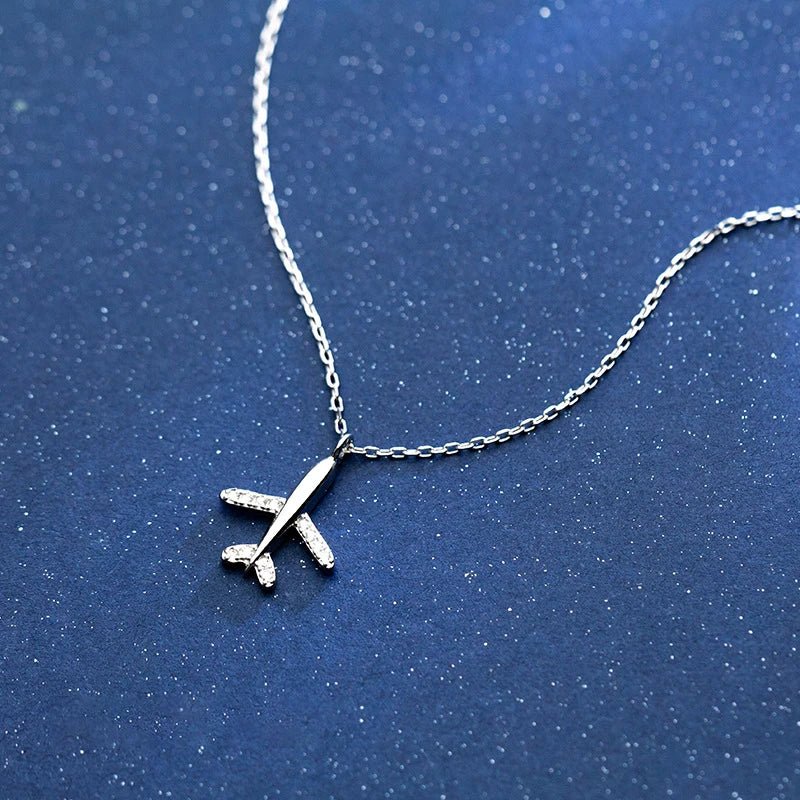 Colar Avião em Prata 925 com Zircônia