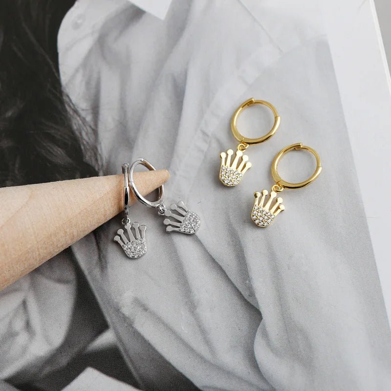 Brinco Argola Coroas em Prata 925