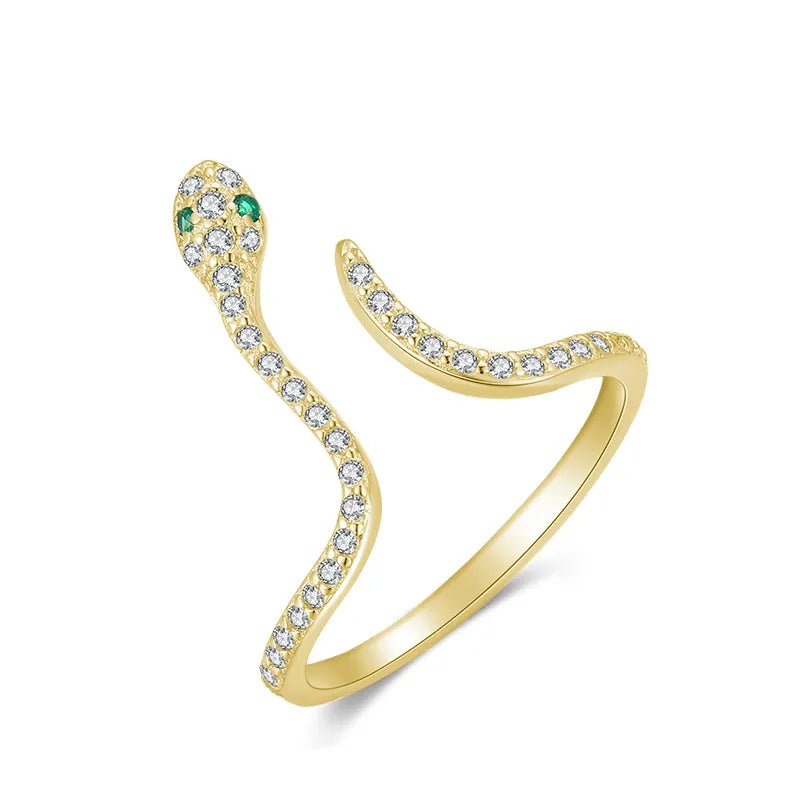 Anel Cobra Prata 925 com Zircônia Ajustável