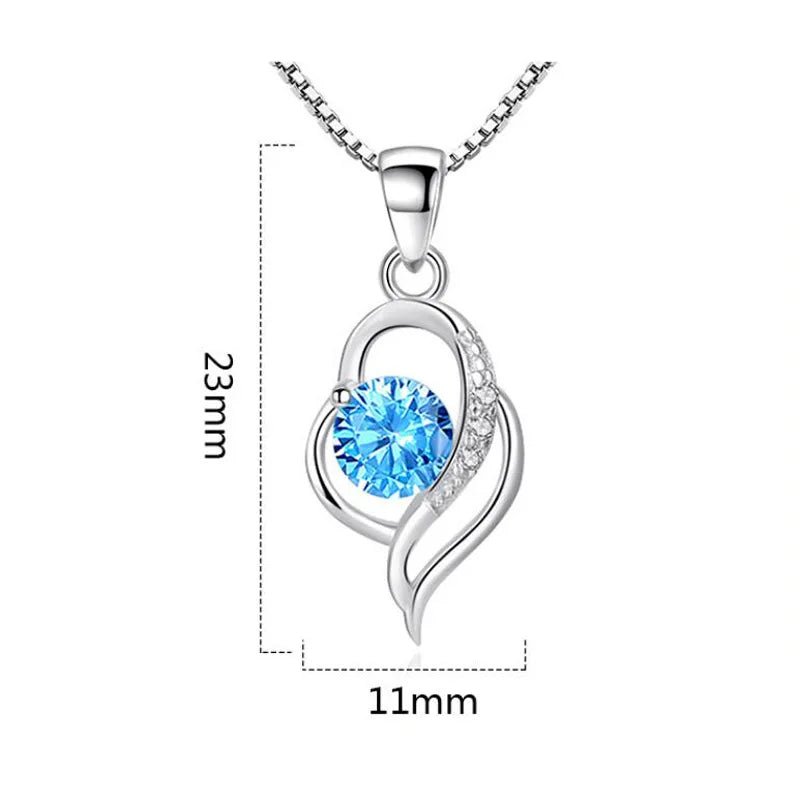 Colar Encanto Azul em Prata 925 Esterlina 45cm