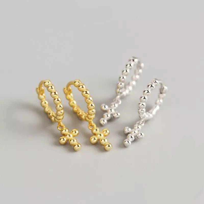 Brinco Crucifixo Bolinha