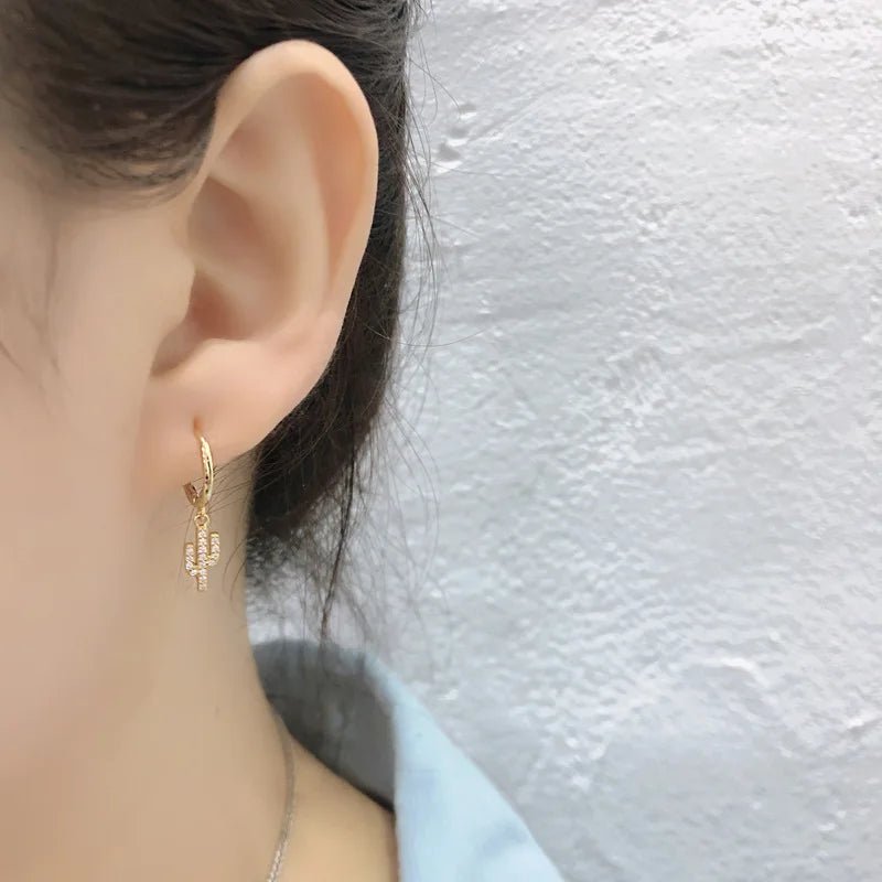 Brinco Argola Cacto em Prata 925 com Zircônia