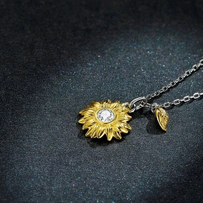 Colar Girassol em Prata 925 com Zircônia