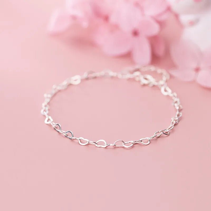 Pulseira de Corações em Prata 925