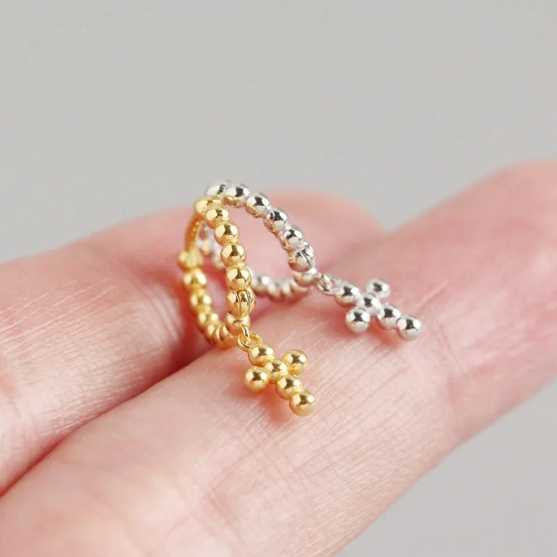 Brinco Crucifixo Bolinha