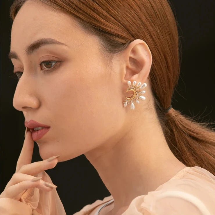 >Brincos Ear Jackets com Zircônia