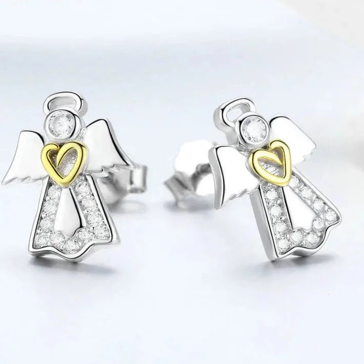 Brinco Anjo da Guarda em Prata 925 com Zircônia