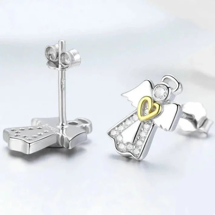 Brinco Anjo da Guarda em Prata 925 com Zircônia