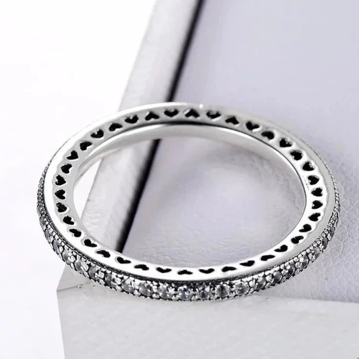 Anel Coração Prata 925