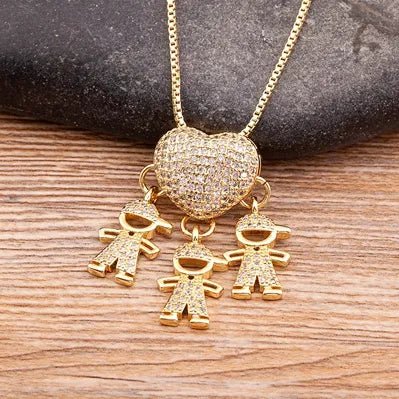 Colar Pingente Filhos em Ouro 18k
