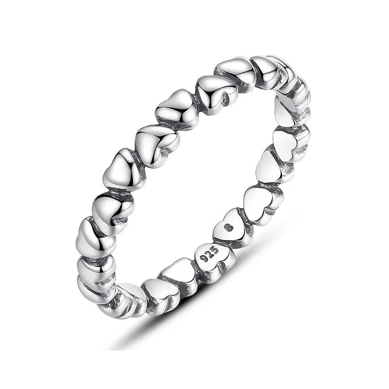 Anel Coração Liso Prata