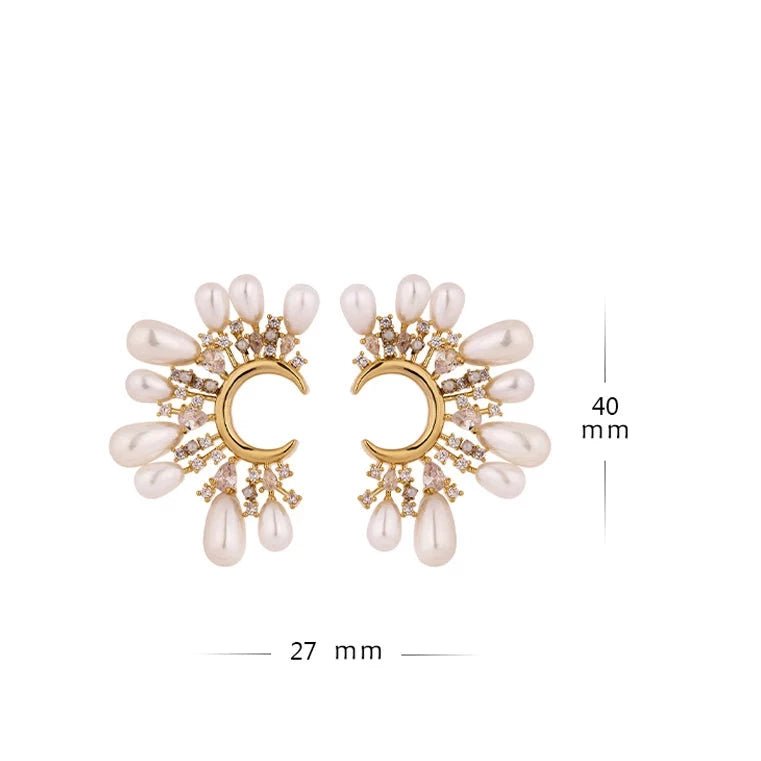 Brincos Ear Jackets com Zircônia