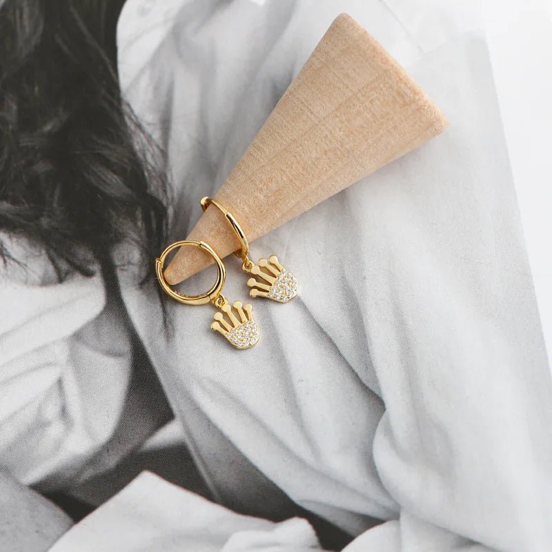 Brinco Argola Coroas em Prata 925