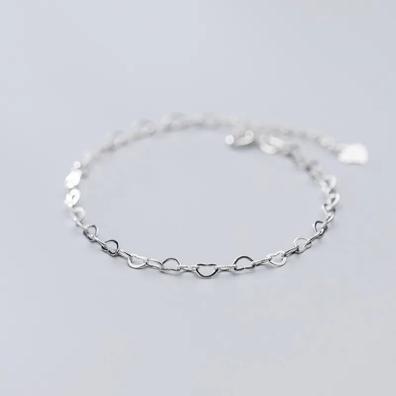 Pulseira de Corações em Prata 925