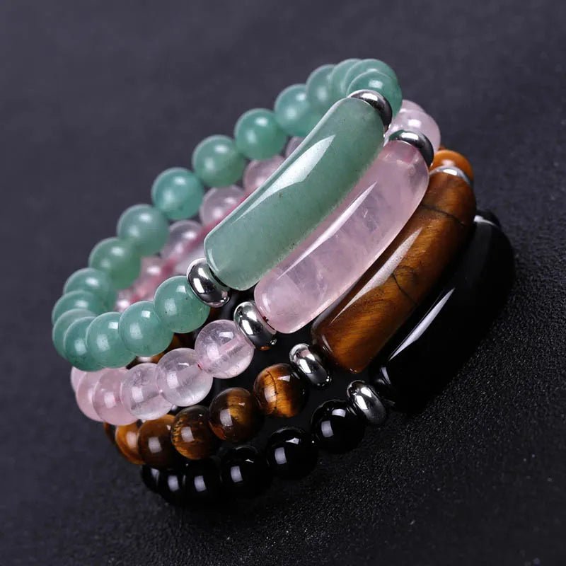 Pulseira de Pedra Natural com Contas