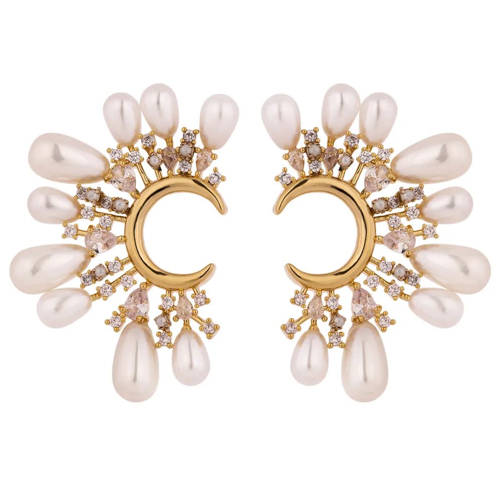 Brincos Ear Jackets com Zircônia