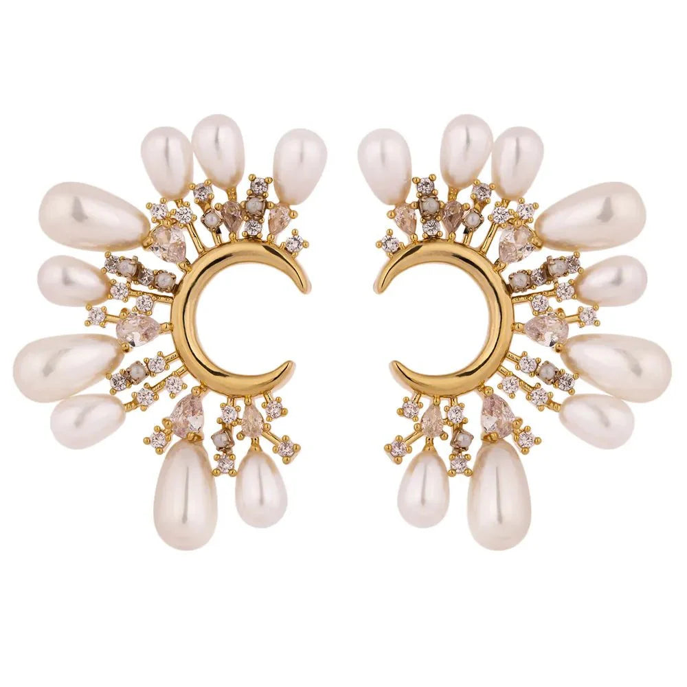 >Brincos Ear Jackets com Zircônia