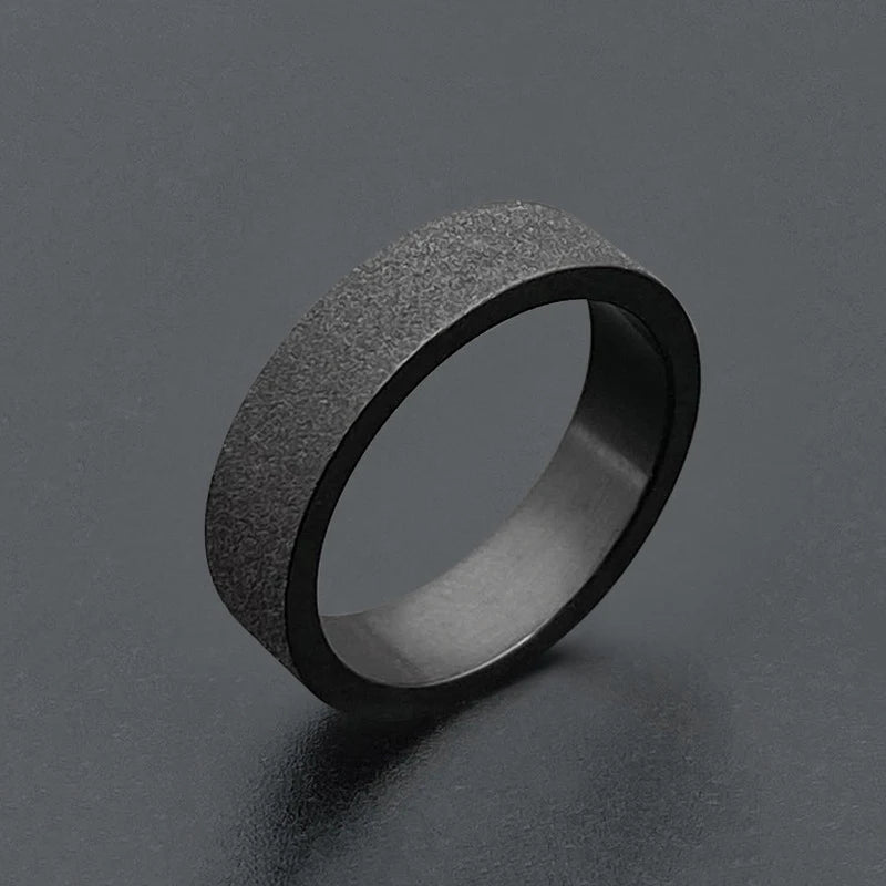 Anel masculino preto titânio fosco 3mm 5mm - MAS_26 folheada a ouro da Vonn | Vonn