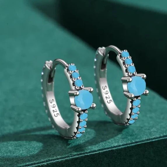 Brinco Pedra Natural Turquesa