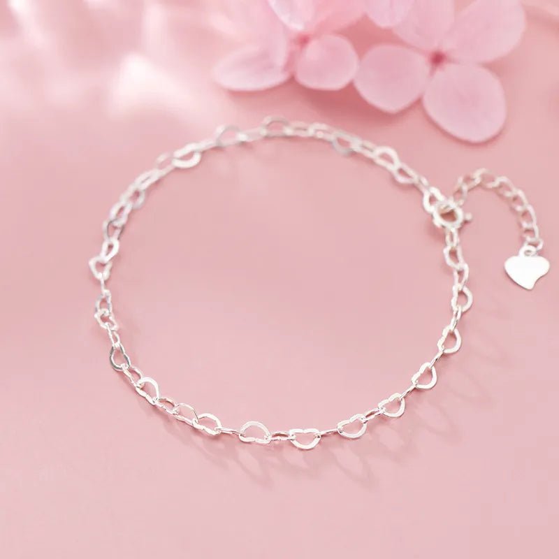 Pulseira de Corações em Prata 925