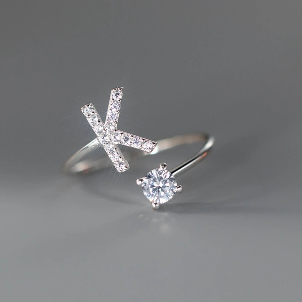 Anel Letra do Nome Zircônia