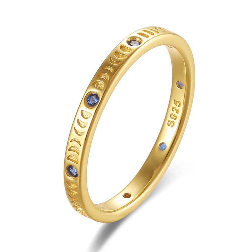 Anel de Lua em Prata 925 com Zircônia